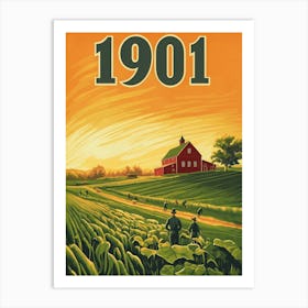 Aihrgdesign A Retro Poster Of A Peaceful 1901 Countryside Wit 7c70ddba 12d6 4c72 9d59 052e57826580 2 Art Print