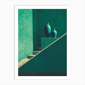 Vases On The Stairs Art Print