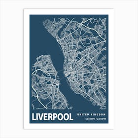 Liverpool Blueprint City Map 1 Art Print