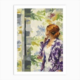 Woman In A Purple Jacket Oil Painting Art Print