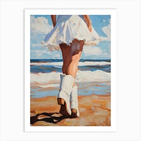 Cowgirl On The Beach Art Print