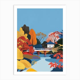 Hiraizumi Temple Japan 1 Colourful Illustration Art Print