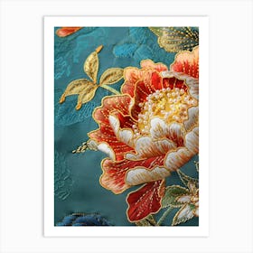 Chinese Floral Embroidery 1 Art Print