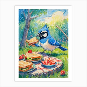 Blue Jay Picnic 2 Art Print