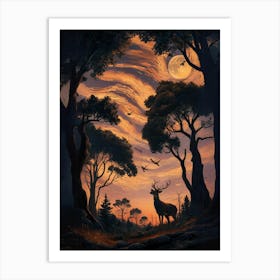 Deer In The Forest Art Print