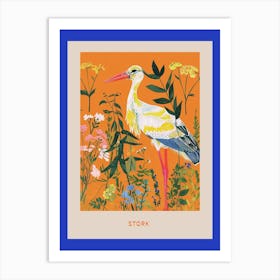 Spring Birds Poster Stork 2 Art Print