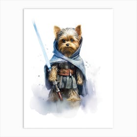 Yorkshire Terrier Dog As A Jedi 3 Art Print