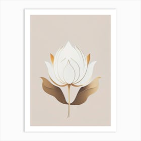 Early Lotus Retro Minimal 1 Art Print