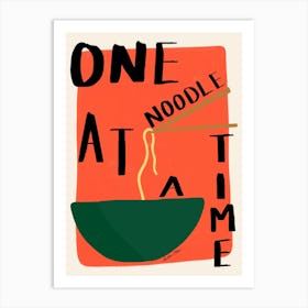 One Noodle at a Time Orange Art Print