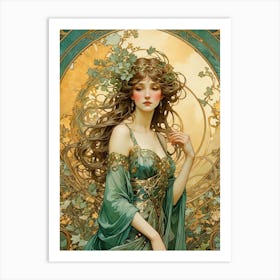 Art Nouveau Girl 13 30x40in 9000x12000px 13 Art Print