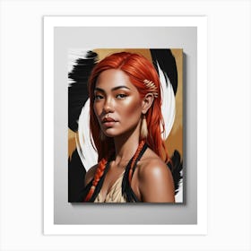 Portrait Of A Native American Woman Art Print