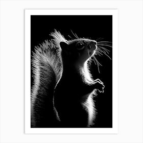 Squirrel In Silhouette Art Print