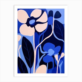 Blue Flower Illustration Calla Lily Art Print