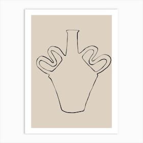 Vase Line Drawing Art Print