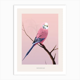 Minimalist Budgerigar 4 Bird Poster Art Print