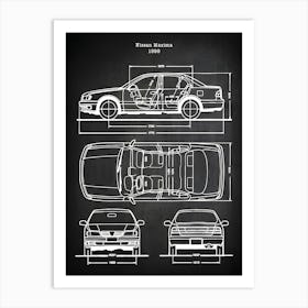 Maxima 1999 Qx Car Patent Print Car Decor Car Art Car Poster 1999 Maxima Car Wall Art Car Car Blueprint Vc9991 Art Print