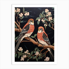 Art Nouveau Birds Poster American Kestrel 1 Art Print