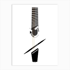 Black and White Acoustic Guitar 2 Art Print