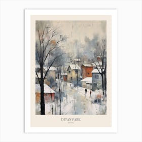 Winter City Park Poster Ditan Park Beijing 4 Art Print