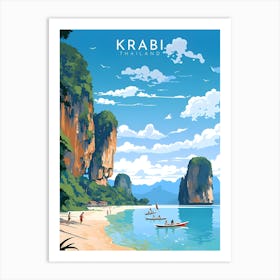 Thailand Krabi Retro Travel Art Print
