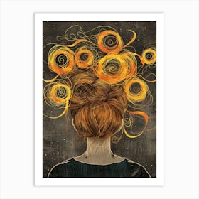 Woman and Thoughts Art Print