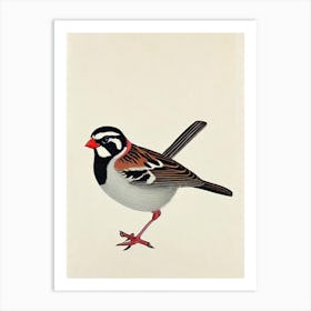 Sparrow Illustration Bird Art Print