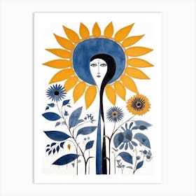 Sunflower Woman 1 Art Print