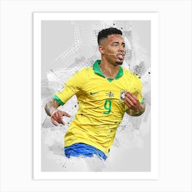 Gabriel Jesus Celebration Brazil Art Print