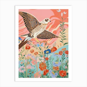 Maximalist Bird Painting American Kestrel 3 Art Print