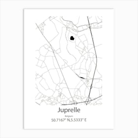 Juprelle,Belgium Minimalist Map Art Print