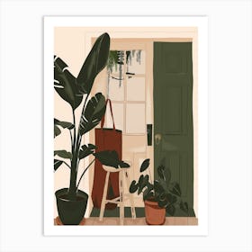 Green House With Potted Plants Art Print