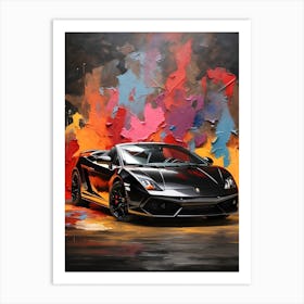 Black Lamborghini Art Print