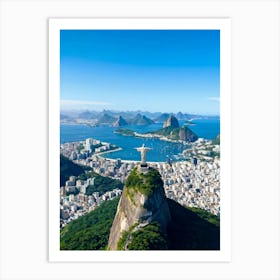 Aerial View Of Rio De Janeiro Capturing Cristo Redentor Christ The Redeemer Statue On Corcovado Mo 2 1 Art Print