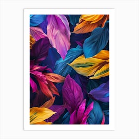 Colorful Leaves Wallpaper Art Print