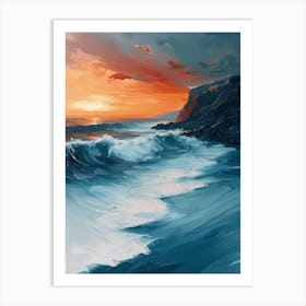 Sunset At The Beach 17 Art Print