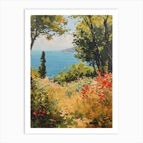 Mediterranean Seaside Meadow - expressionism 6 Art Print