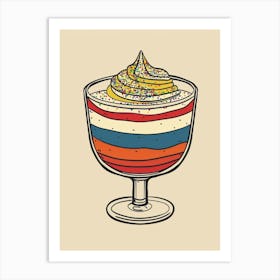 Simplistic Trifle With Sprinkles Graphic Line Illustration 2 Art Print