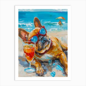 French Bulldog On The Beach 1 Art Print