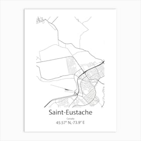 Saint Eustache,Canada Minimalist Map Art Print