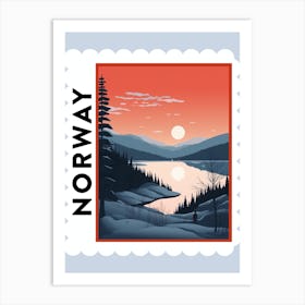 Norway 3 Travel Stamp Poster Art Print