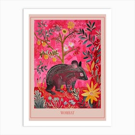 Floral Animal Painting Wombat 4 Poster Art Print
