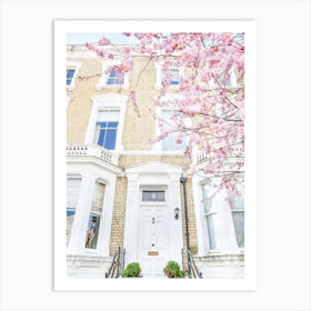 Pink White London Springtime Art Print