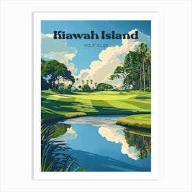 Kiawah Island Golf Course Travel Illustration Affiche