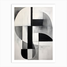 Abstract Black And White Painting 1 Art Print