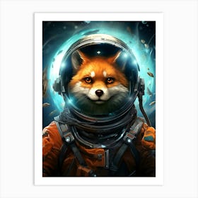 Fox In Space 3 Art Print