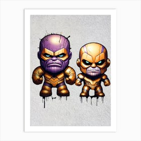 Thanos And Drax Art Print