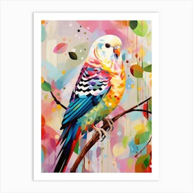 Bird Painting Collage Budgerigar 3 Art Print