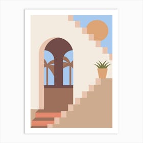 Stairway To Heaven. Boho travel art. Egypt poster — boho travel poster Art Print