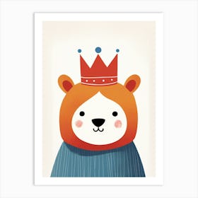 Little Red Panda 2 Wearing A Crown Art Print