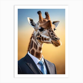 Giraffe In A Suit (17) 1 Art Print